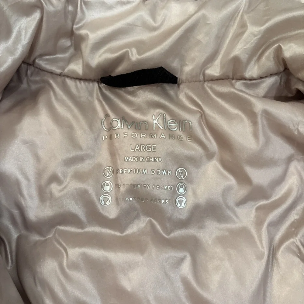 Calvin Klein Performance Down Vest Women's‎ Sz L Mauve Pink Quilted